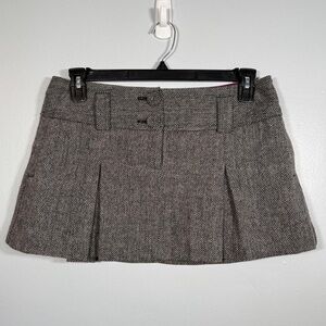 Amazing Vintage Y2K Dark Academia Downtown Girl Wool Blend Pleated Mini Skirt